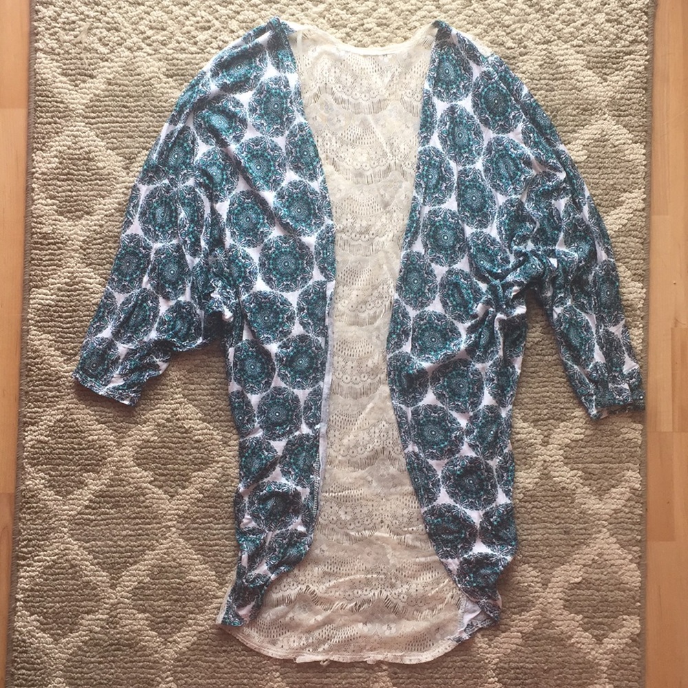 Charlotte Russe Turquoise Patterned Cover-up